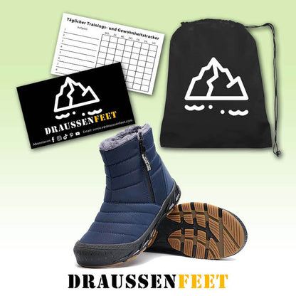 Hohe Schneestiefel Mit Seitlichem Reißverschluss Outdoor-Sport Freizeit Wandern Rutschfester & Wasserdichter Barfußschuh für den Winter (Unisex)