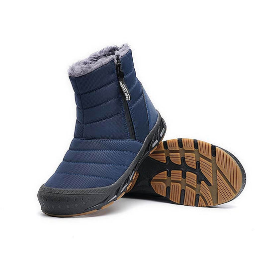 Hohe Schneestiefel Mit Seitlichem Reißverschluss Outdoor-Sport Freizeit Wandern Rutschfester & Wasserdichter Barfußschuh für den Winter (Unisex)