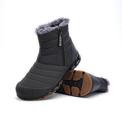 Hohe Schneestiefel Mit Seitlichem Reißverschluss Outdoor-Sport Freizeit Wandern Rutschfester & Wasserdichter Barfußschuh für den Winter (Unisex)