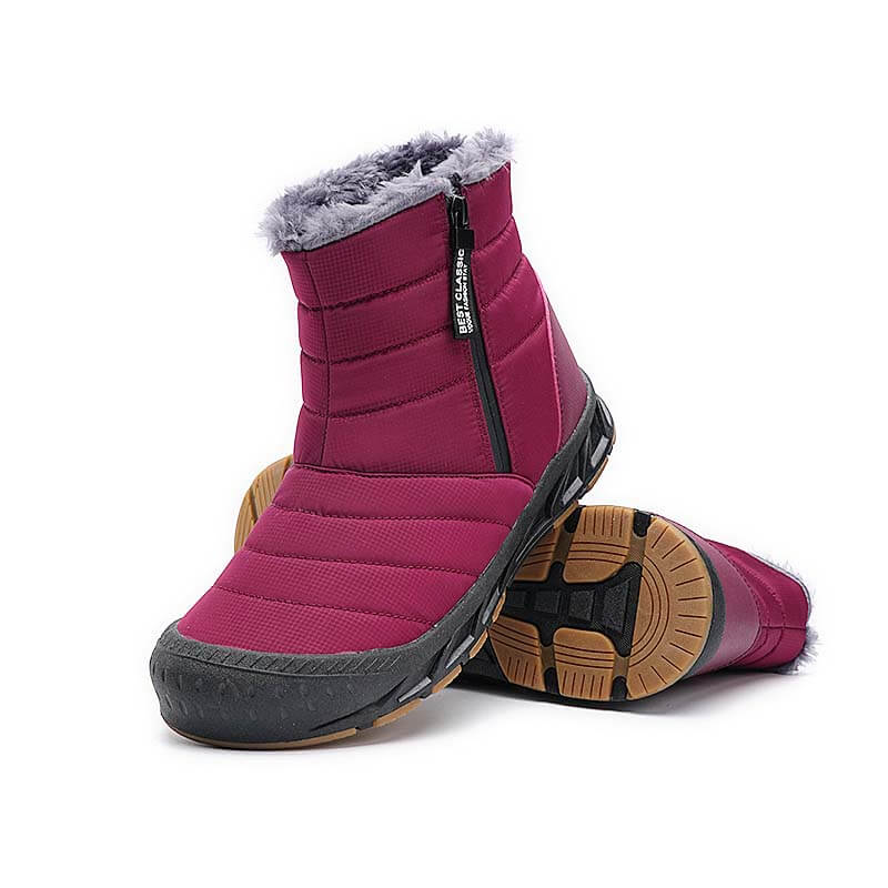Hohe Schneestiefel Mit Seitlichem Reißverschluss Outdoor-Sport Freizeit Wandern Rutschfester & Wasserdichter Barfußschuh für den Winter (Unisex)