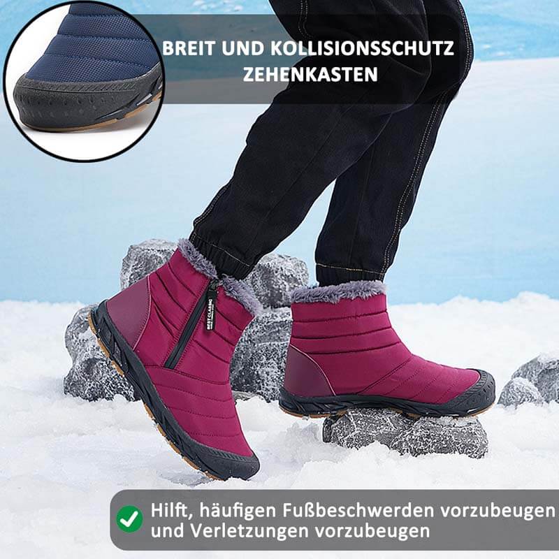 Hohe Schneestiefel Mit Seitlichem Reißverschluss Outdoor-Sport Freizeit Wandern Rutschfester & Wasserdichter Barfußschuh für den Winter (Unisex)