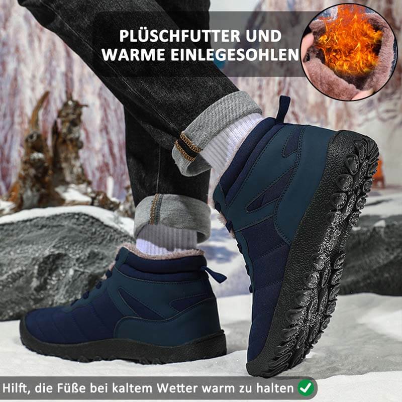 Herren Schneestiefel Kältefeste Riemen Winterschuhe Wanderschuhe Schuhe Rutschfester & Wasserdichter Barfußschuh für den Winter