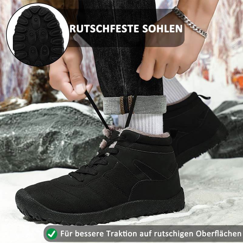 Herren Schneestiefel Kältefeste Riemen Winterschuhe Wanderschuhe Schuhe Rutschfester & Wasserdichter Barfußschuh für den Winter