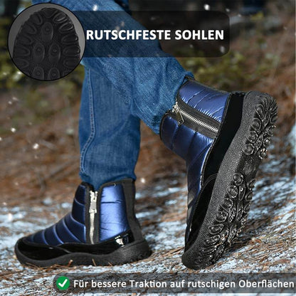 Herren-Schneestiefel aus Daunenstoff mit Reißverschluss Warme Outdoor-Kurzstiefel Wanderschuhe Rutschfester & Wasserdichter Barfußschuh für den Winter