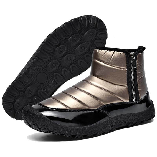 Herren-Schneestiefel aus Daunenstoff mit Reißverschluss Warme Outdoor-Kurzstiefel Wanderschuhe Rutschfester & Wasserdichter Barfußschuh für den Winter
