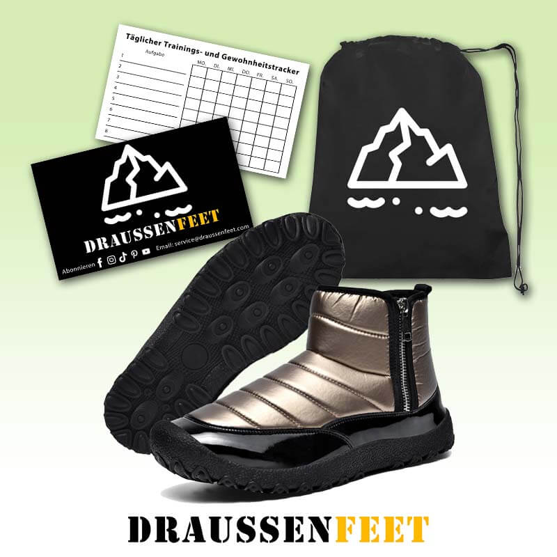 Herren-Schneestiefel aus Daunenstoff mit Reißverschluss Warme Outdoor-Kurzstiefel Wanderschuhe Rutschfester & Wasserdichter Barfußschuh für den Winter