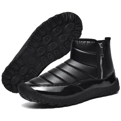 Herren-Schneestiefel aus Daunenstoff mit Reißverschluss Warme Outdoor-Kurzstiefel Wanderschuhe Rutschfester & Wasserdichter Barfußschuh für den Winter