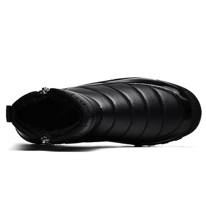 Herren-Schneestiefel aus Daunenstoff mit Reißverschluss Warme Outdoor-Kurzstiefel Wanderschuhe Rutschfester & Wasserdichter Barfußschuh für den Winter