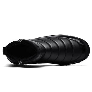 Herren-Schneestiefel aus Daunenstoff mit Reißverschluss Warme Outdoor-Kurzstiefel Wanderschuhe Rutschfester & Wasserdichter Barfußschuh für den Winter