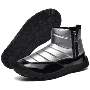 Herren-Schneestiefel aus Daunenstoff mit Reißverschluss Warme Outdoor-Kurzstiefel Wanderschuhe Rutschfester & Wasserdichter Barfußschuh für den Winter