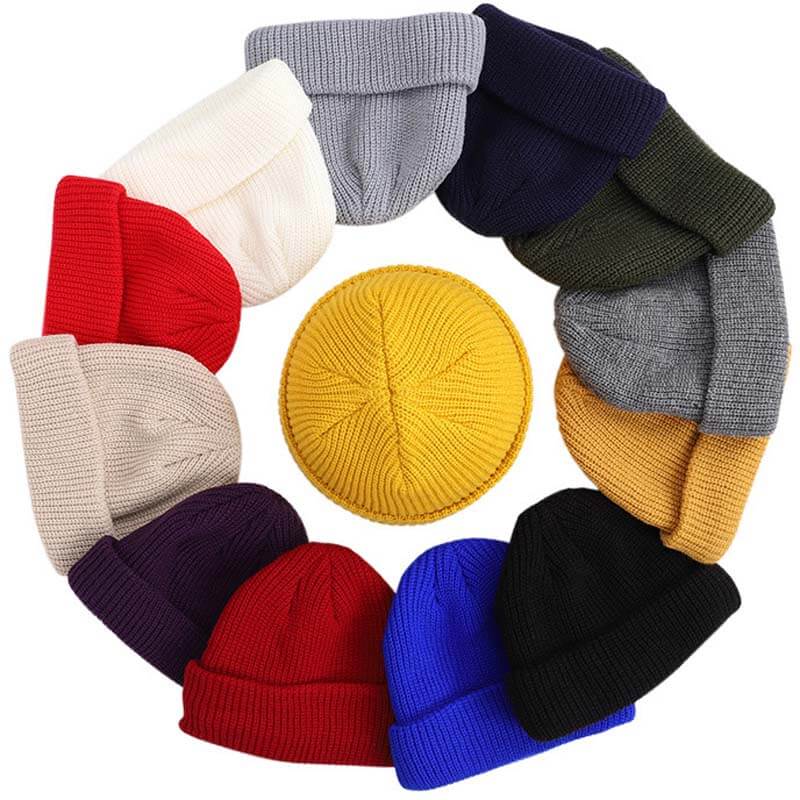 Unisex Solid Color Knitted Wool Hat Skull Cap Beanie