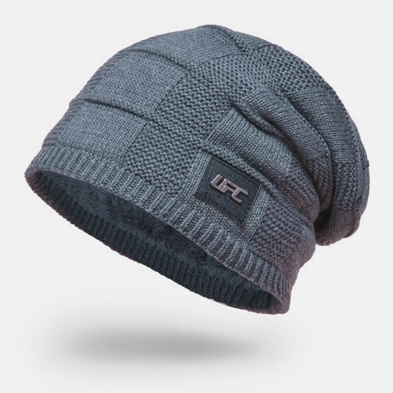 Herren Wolle Plus Dicker Winter Warm halten Winddichte Strickmütze