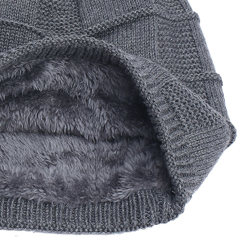 Herren Wolle Plus Dicker Winter Warm halten Winddichte Strickmütze