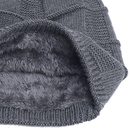 Herren Wolle Plus Dicker Winter Warm halten Winddichte Strickmütze