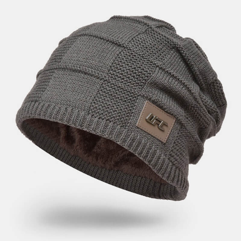 Herren Wolle Plus Dicker Winter Warm halten Winddichte Strickmütze