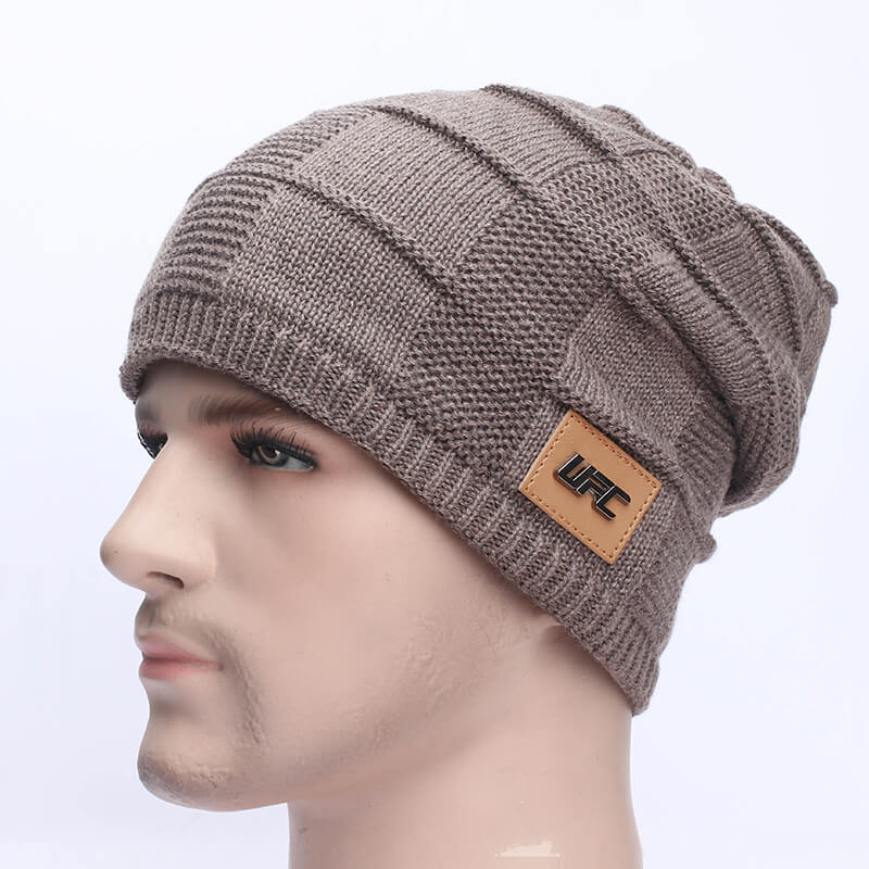 Herren Wolle Plus Dicker Winter Warm halten Winddichte Strickmütze