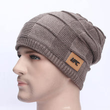 Lade das Bild in den Galerie-Viewer, Herren Wolle Plus Dicker Winter Warm halten Winddichte Strickmütze
