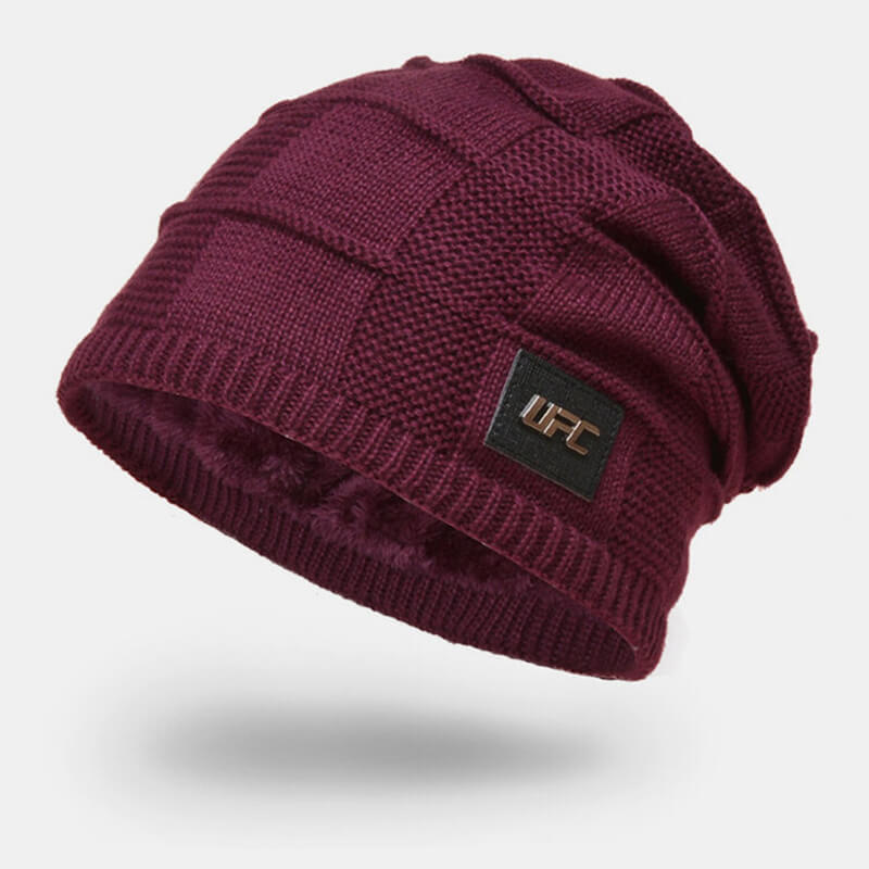 Herren Wolle Plus Dicker Winter Warm halten Winddichte Strickmütze