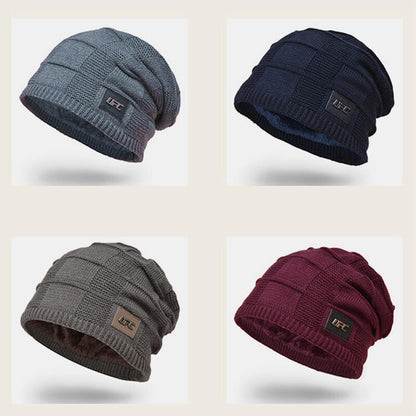 Herren Wolle Plus Dicker Winter Warm halten Winddichte Strickmütze