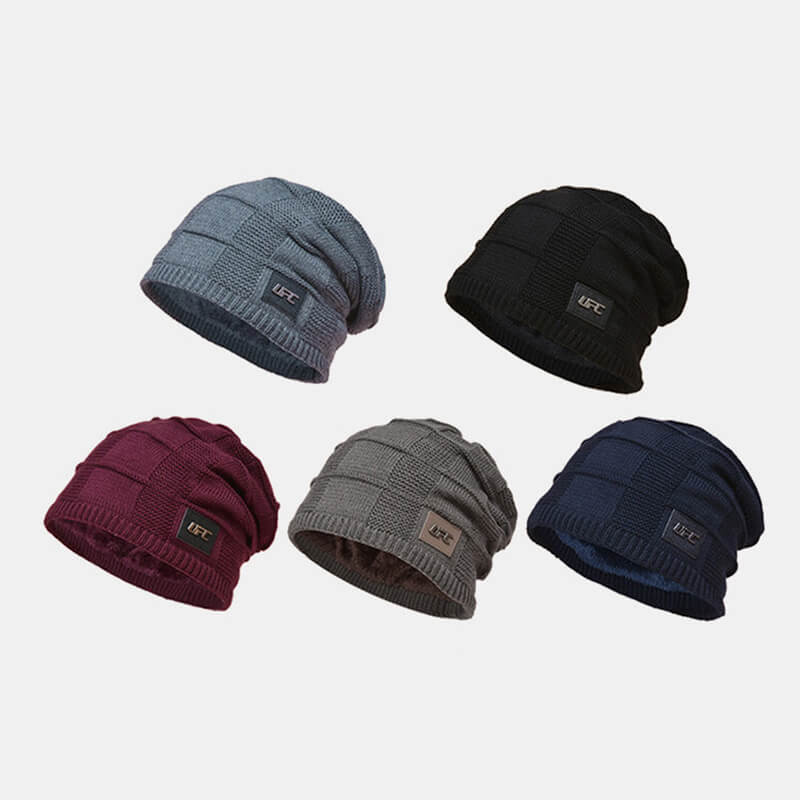 Herren Wolle Plus Dicker Winter Warm halten Winddichte Strickmütze