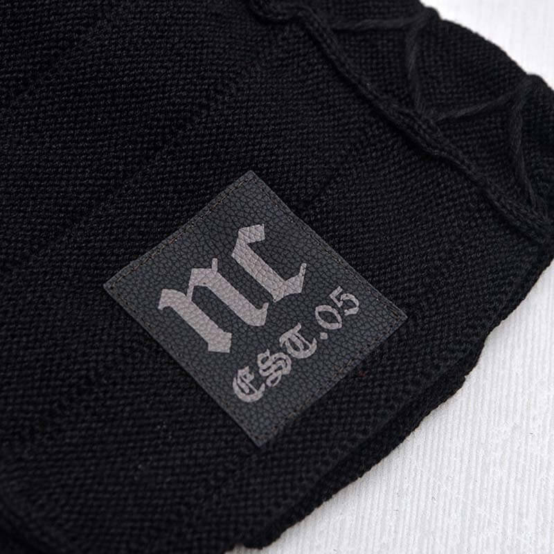 Herren Winter Plus Samt Warme Strickmütze Lässig NC Letter Solid Skullies Beanie Hat