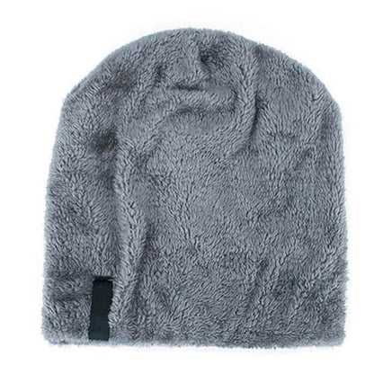 Herren Solid Color Stripe Knit Plus Velvet Fashion Beanie Hüte für Männer Outdoor Halten Sie warme Mützen