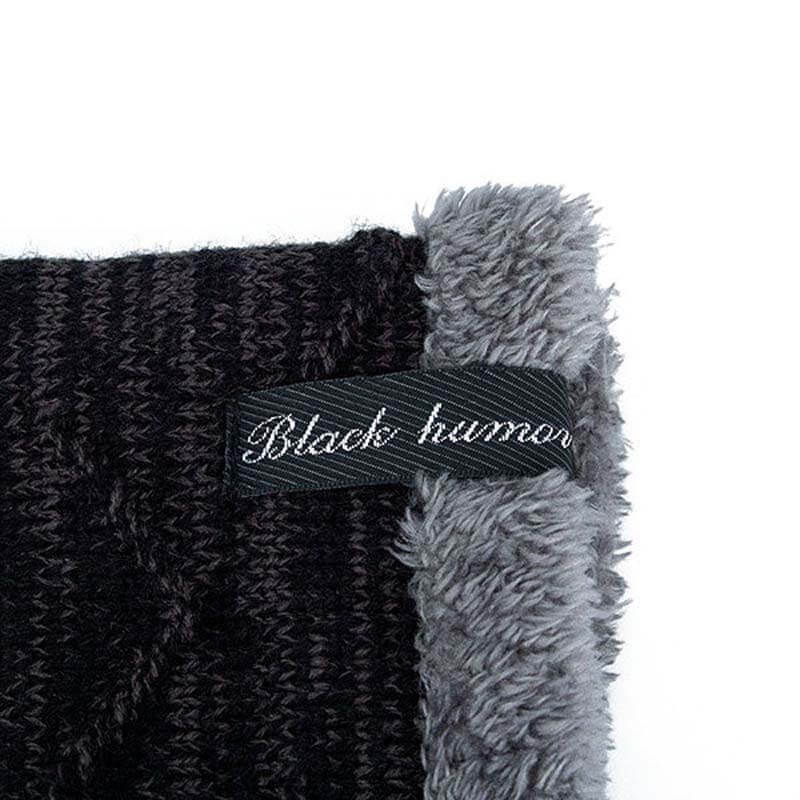 Herren Solid Color Stripe Knit Plus Velvet Fashion Beanie Hüte für Männer Outdoor Halten Sie warme Mützen
