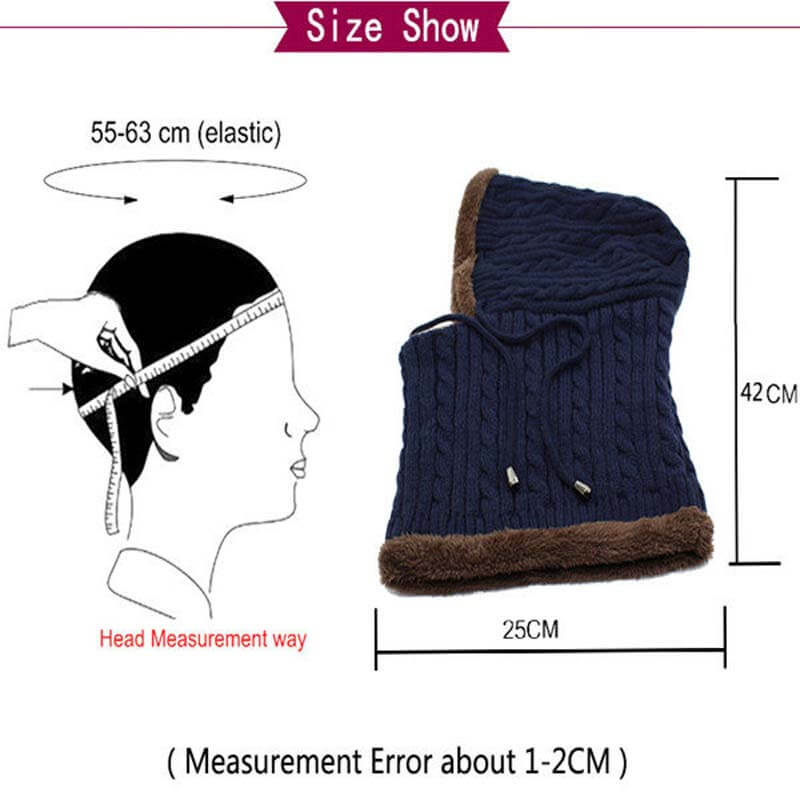 Frauen Männer Paare Mehrzweck Sturmhaube Gesichtsmaske Winter Strick Schal Skullies Mützen Hut Halswärmer