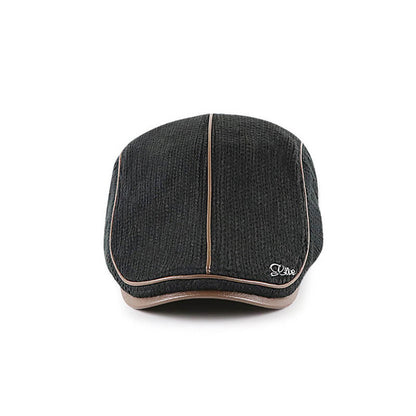Herren Strick Flat Cap Gepolsterte Warm Beret Caps Casual Outdoor Visier Vorwärtshut