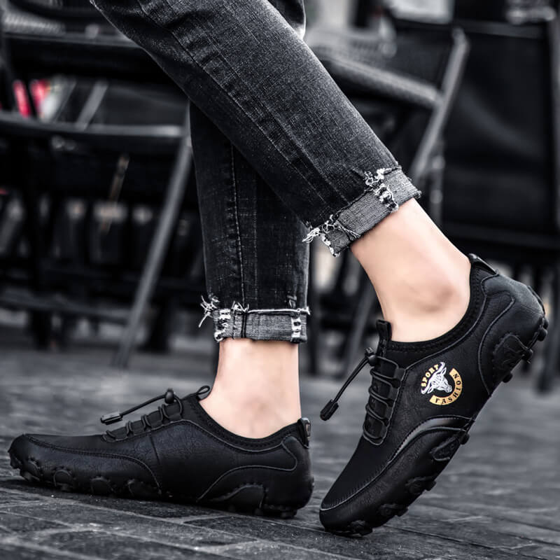 Herren Casual Fashion Bequeme hochwertige handgefertigte Leder-Fahrschuhe flach