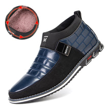 Lade das Bild in den Galerie-Viewer, draussenfeet business lederschuhe 31183 blau pluschfutter
