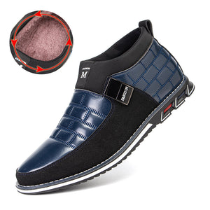 draussenfeet business lederschuhe 31183 blau pluschfutter