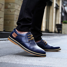 Lade das Bild in den Galerie-Viewer, draussenfeet business lederschuhe 31271 blau
