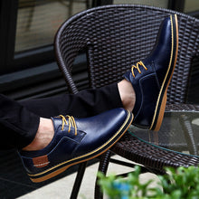 Lade das Bild in den Galerie-Viewer, draussenfeet business lederschuhe 31271 blau
