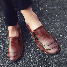 Lade das Bild in den Galerie-Viewer, draussenfeet handgefertigte lederschuhe 113983 dunkelbraun
