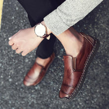 Lade das Bild in den Galerie-Viewer, draussenfeet handgefertigte lederschuhe 113983 dunkelbraun

