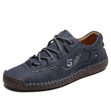 Lade das Bild in den Galerie-Viewer, draussenfeet handgefertigte lederschuhe 140953 blau
