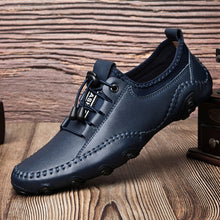 Lade das Bild in den Galerie-Viewer, draussenfeet handgefertigte lederschuhe 31296 blau
