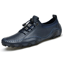 Lade das Bild in den Galerie-Viewer, draussenfeet handgefertigte lederschuhe 31297 blau
