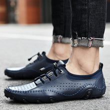 Lade das Bild in den Galerie-Viewer, draussenfeet handgefertigte lederschuhe 31297 blau
