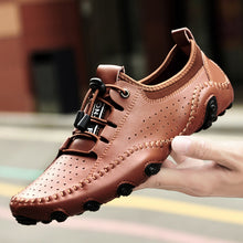 Lade das Bild in den Galerie-Viewer, draussenfeet handgefertigte lederschuhe 31297 braun
