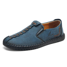 Lade das Bild in den Galerie-Viewer, draussenfeet handgefertigte lederschuhe 31320 blau
