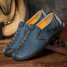 Lade das Bild in den Galerie-Viewer, draussenfeet handgefertigte lederschuhe 31320 blau
