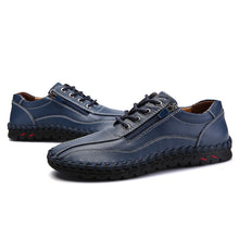 Lade das Bild in den Galerie-Viewer, draussenfeet handgefertigte lederschuhe 31321 blau
