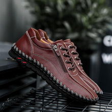 Lade das Bild in den Galerie-Viewer, draussenfeet handgefertigte lederschuhe 31321 rotbraun

