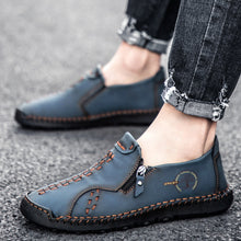 Lade das Bild in den Galerie-Viewer, draussenfeet handgefertigte lederschuhe 31338 blau

