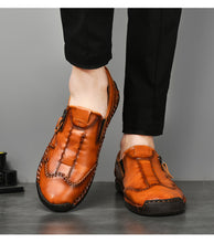 Lade das Bild in den Galerie-Viewer, draussenfeet handgefertigte lederschuhe 31345 rotbraun
