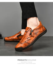 Lade das Bild in den Galerie-Viewer, draussenfeet handgefertigte lederschuhe 31345 rotbraun
