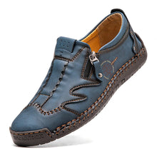 Lade das Bild in den Galerie-Viewer, draussenfeet handgefertigte lederschuhe 31402 blau
