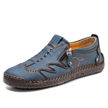 Lade das Bild in den Galerie-Viewer, draussenfeet handgefertigte lederschuhe 31402 blau
